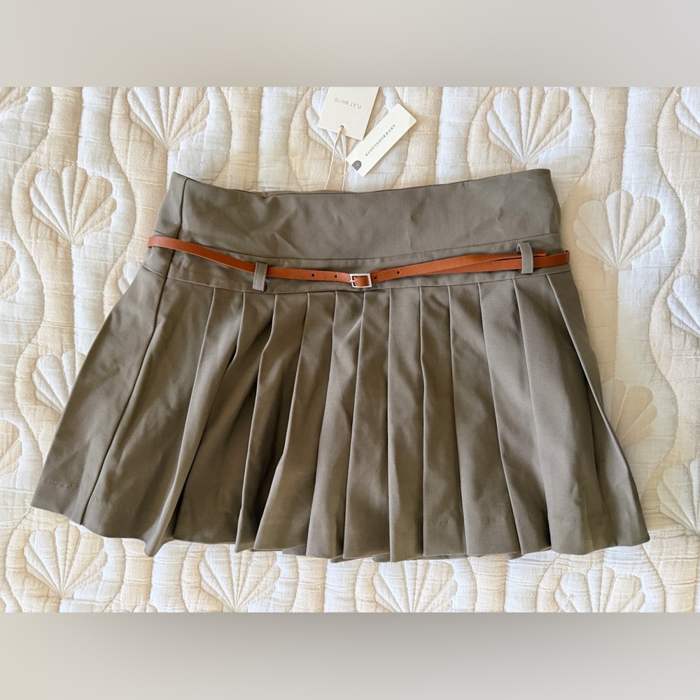 Anthropologie/Flat White Belted Skort | New With Tags | Size M | Brown